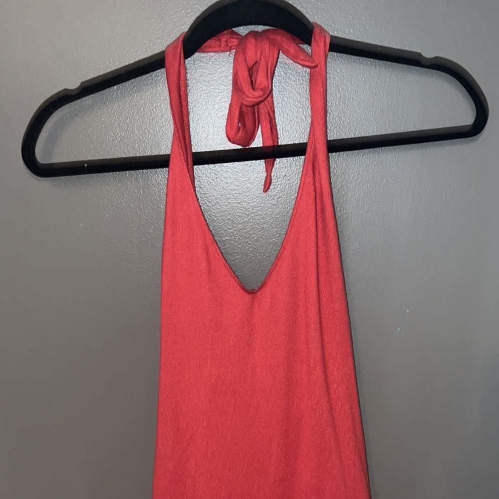 Red American eagle halter top
